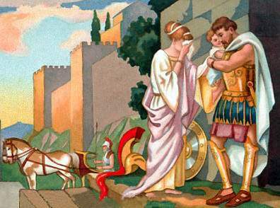 Гектор прощается с Андромахой и сыном Астианаксом